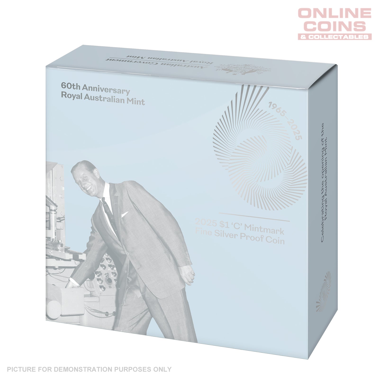 2025 $1 'C' Mintmark Fine Silver Proof Coin - 60th Anniversary of the Royal Australian Mint